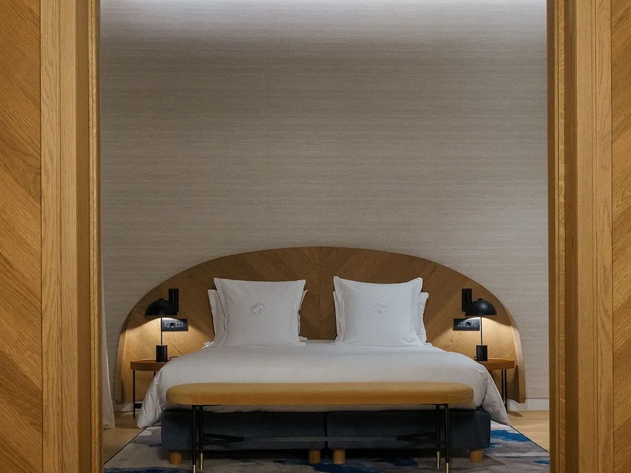 A room at Xenodocheio Milos in Athens — a neoclassical hotel on Kolokotroni Street, home to Estiatorio Milos
