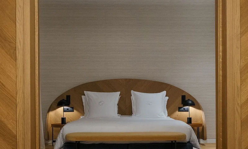A room at Xenodocheio Milos in Athens — a neoclassical hotel on Kolokotroni Street, home to Estiatorio Milos