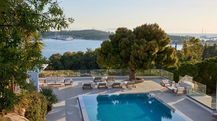 A sea-facing room at The Roc Club in Vouliagmeni — Grecotel's Sanctuary property on the Athens Riviera, opened 2024