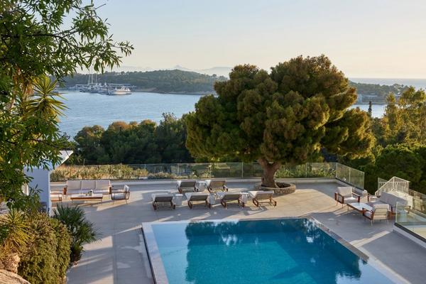 A sea-facing room at The Roc Club in Vouliagmeni — Grecotel's Sanctuary property on the Athens Riviera, opened 2024