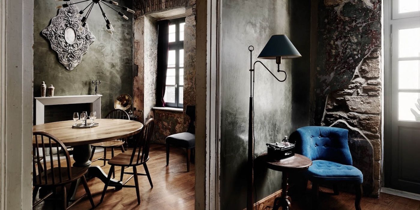 Interior of The Clumsies bar on Praxitelous 30, Athens