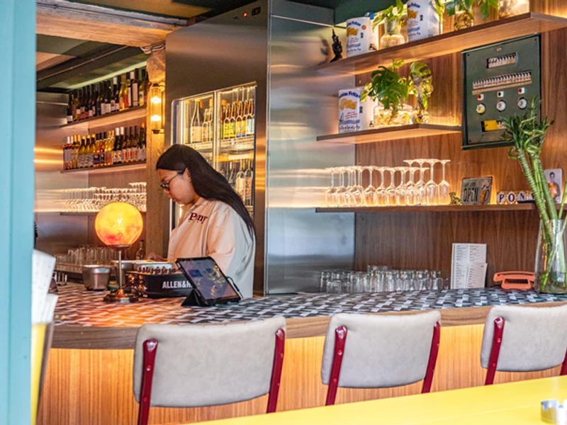 Interior of Pony Club bar in Athens — a lively venue in the city's nightlife scene