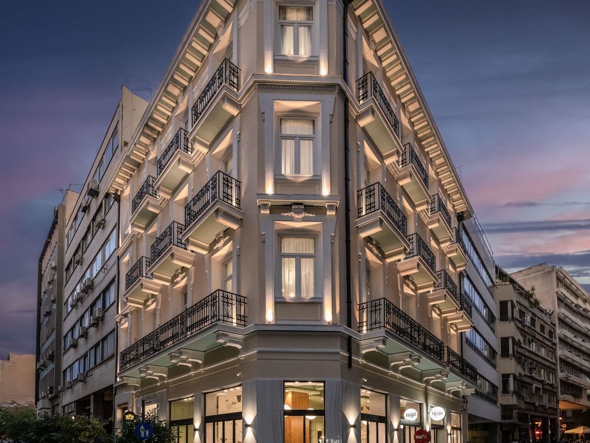 Interior of Praxitelous Suites in central Athens — a boutique hotel in the historic Monastiraki area