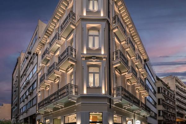 Interior of Praxitelous Suites in central Athens — a boutique hotel in the historic Monastiraki area