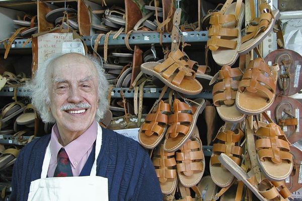 The Melissinos Art workshop in Athens — handcrafted leather sandals modelled on ancient Greek designs, made by third-generation poet-sandal maker Pantelis Melissinos
