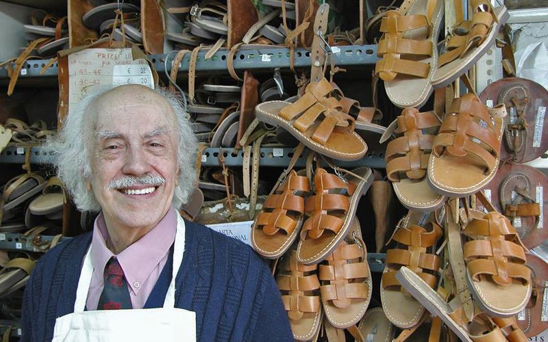 The Melissinos Art workshop in Athens — handcrafted leather sandals modelled on ancient Greek designs, made by third-generation poet-sandal maker Pantelis Melissinos