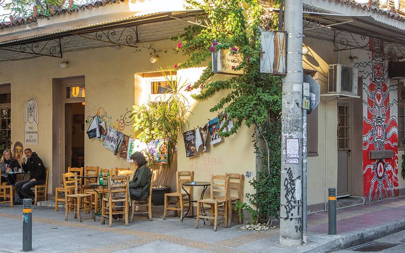 Interior of Ta Kanaria restaurant in Athens — a traditional Greek taverna serving home-style mezedes and grilled dishes
