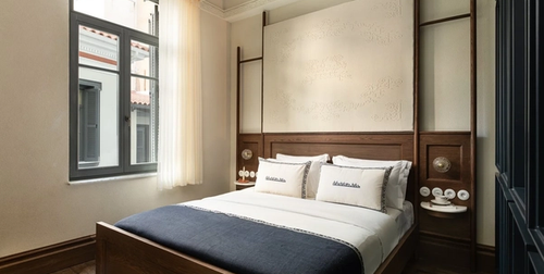 Guest room interior at Ergon House Ermou