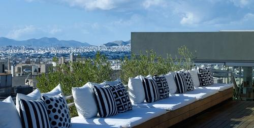 Fresh Hotel Athens — rooftop pool deck with Acropolis views