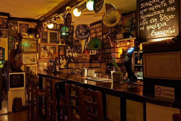 Jazz in Jazz Athens — the legendary Kolonaki bar lined with vinyl and memorabilia