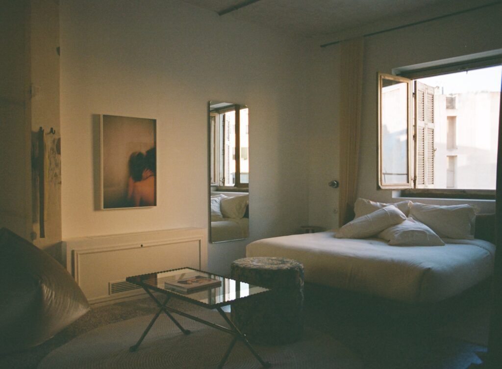 Mona Athens — open-plan room in the 1950s industrial building