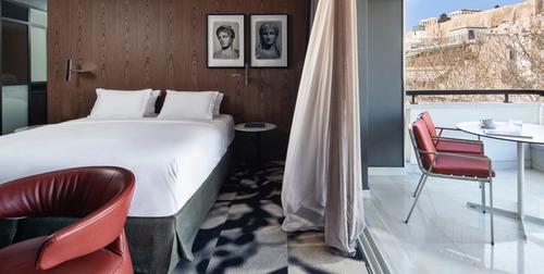 AthensWas — guest room with marble surfaces and walnut furnishings