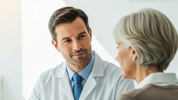 Médico atendiendo a una paciente adulta mayor