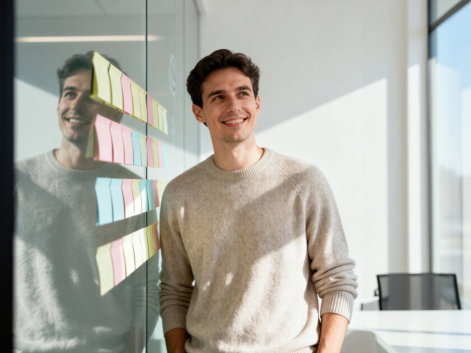 Retrato profesional en oficina creativa, ilustrando 'Cómo generar contenido SEO para categorías de ecommerce con IA: método p