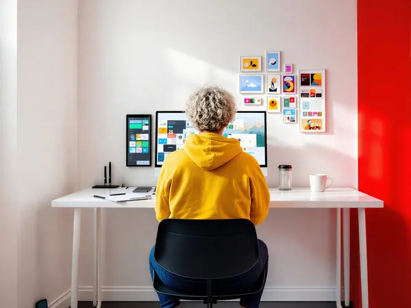 Escena de espacio de trabajo moderno y luminoso, ilustrando 'AI-Drive Magento Solutions Elevate Mexican E-Commerce'