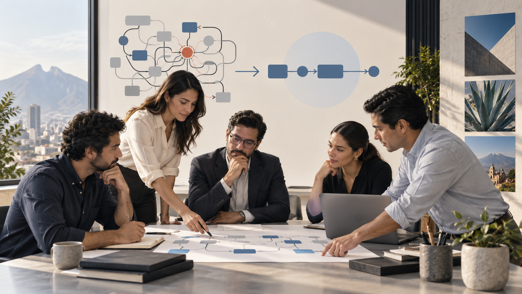 Equipo de operaciones analiza un flujo de trabajo para reducir costos con inteligencia artificial de forma medible