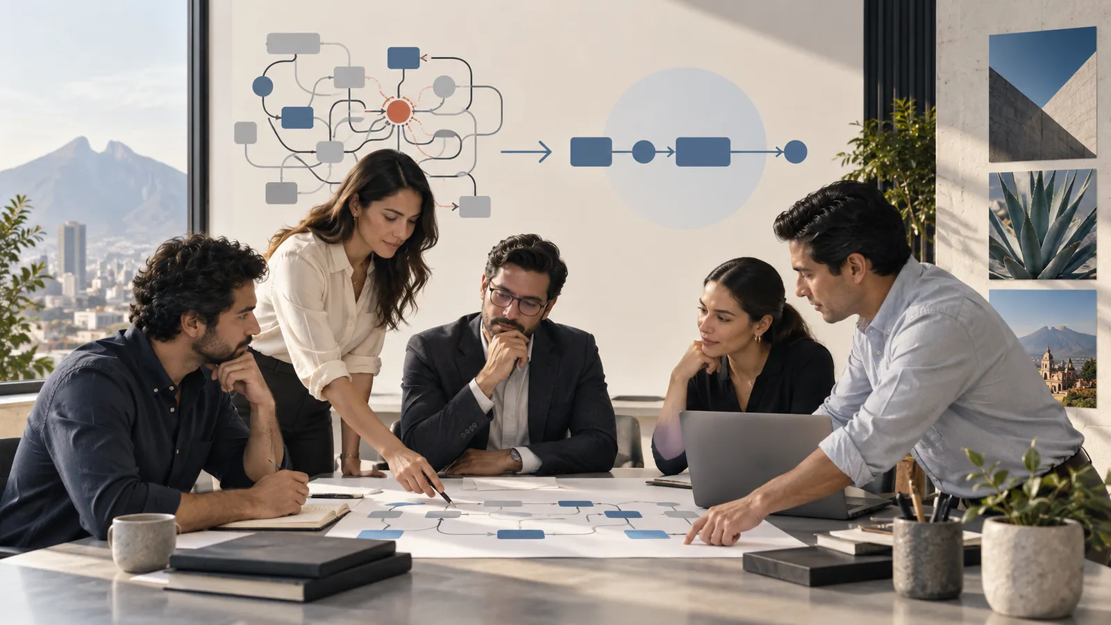 Equipo de operaciones analiza un flujo de trabajo para reducir costos con inteligencia artificial de forma medible