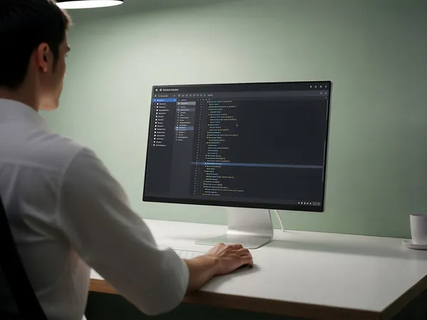 Sesión de programación enfocada, ilustrando 'Cómo automatizar operaciones de ecommerce con agentes de IA: del pedido al envío