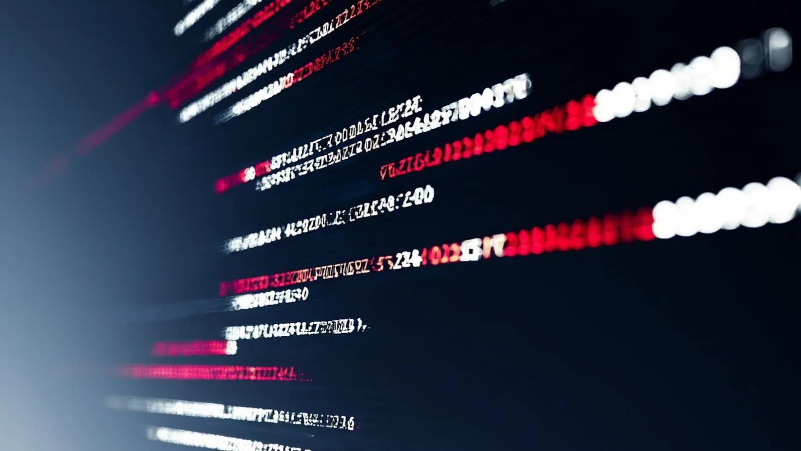 Flujo de datos en movimiento sobre fondo oscuro