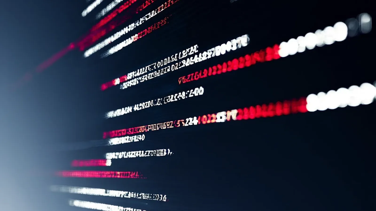 Flujo de datos en movimiento sobre fondo oscuro