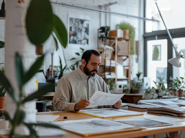 Hombre analizando documento impreso, ilustrando 'Inteligencia artificial para pruebas A/B en ecommerce'