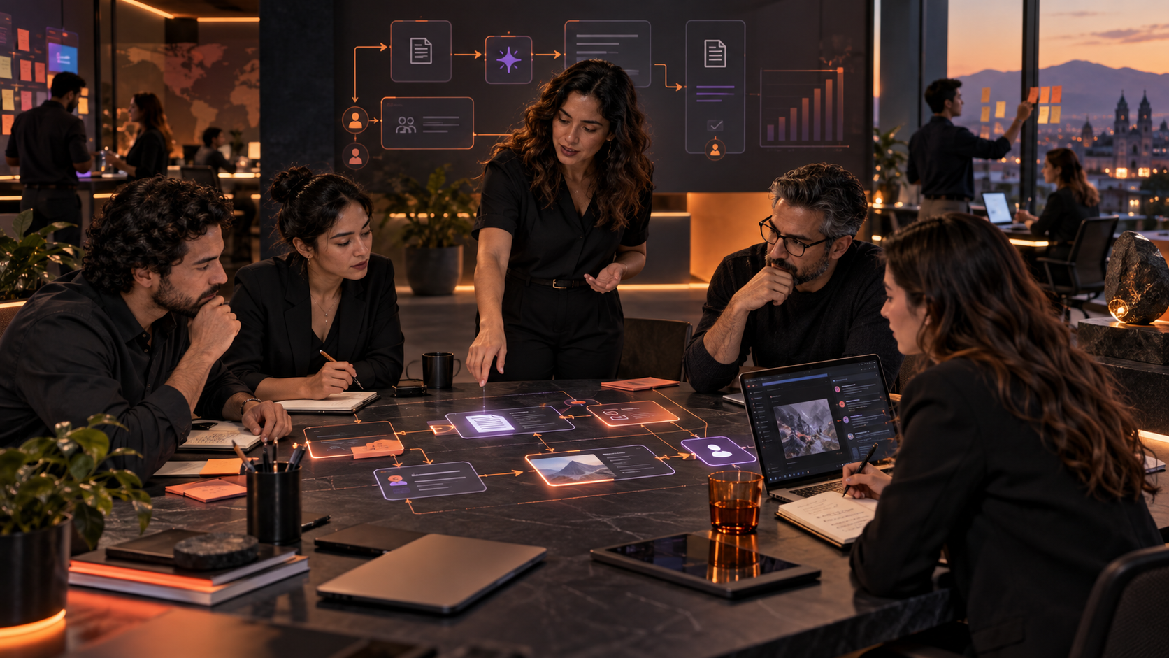 Equipo participa en capacitación corporativa de inteligencia artificial con ejercicios por rol, revisión humana y medición