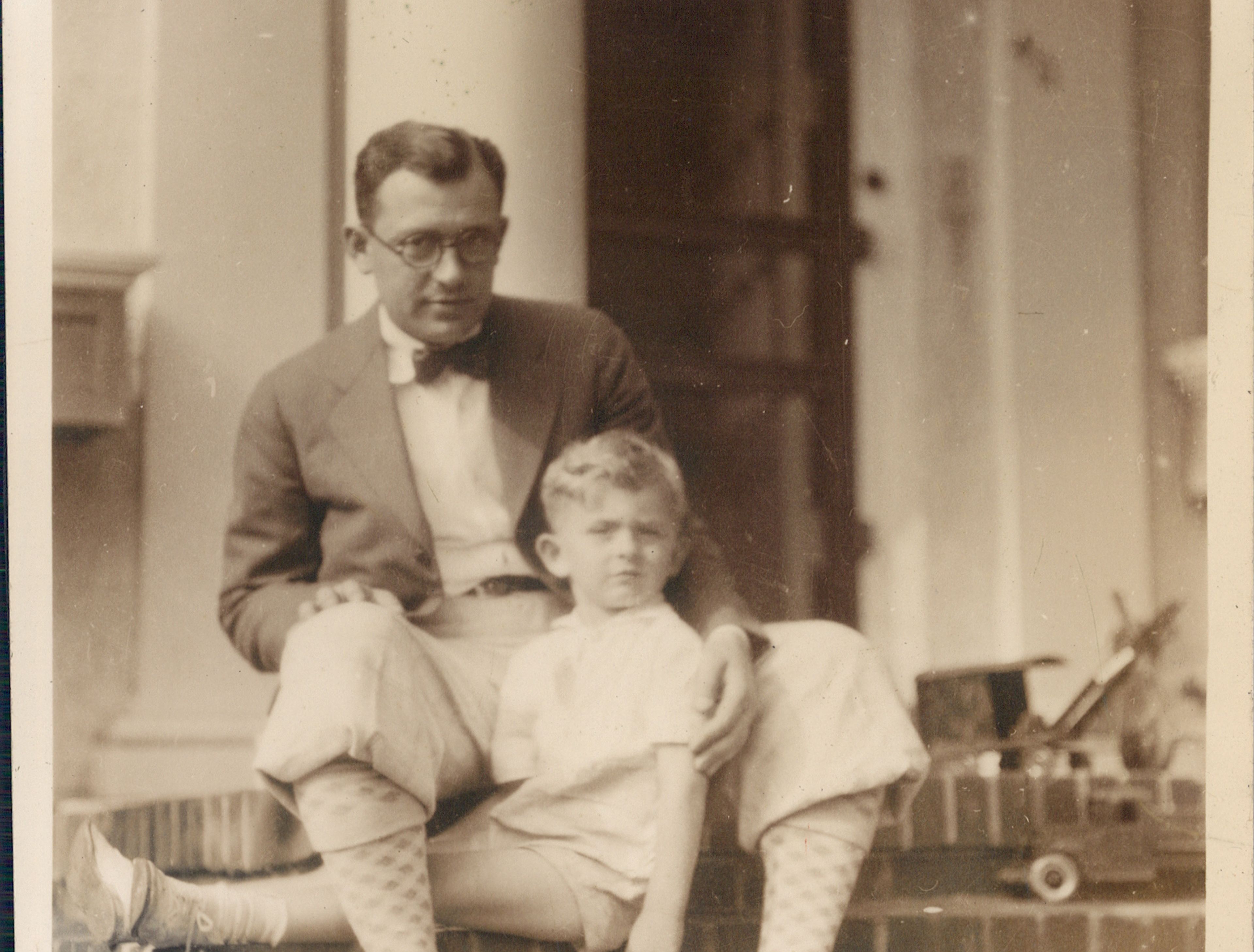 Aaron Lasser and Lawrence Lasser about 1930 at 31 Washington Park, Maplewood, NJ