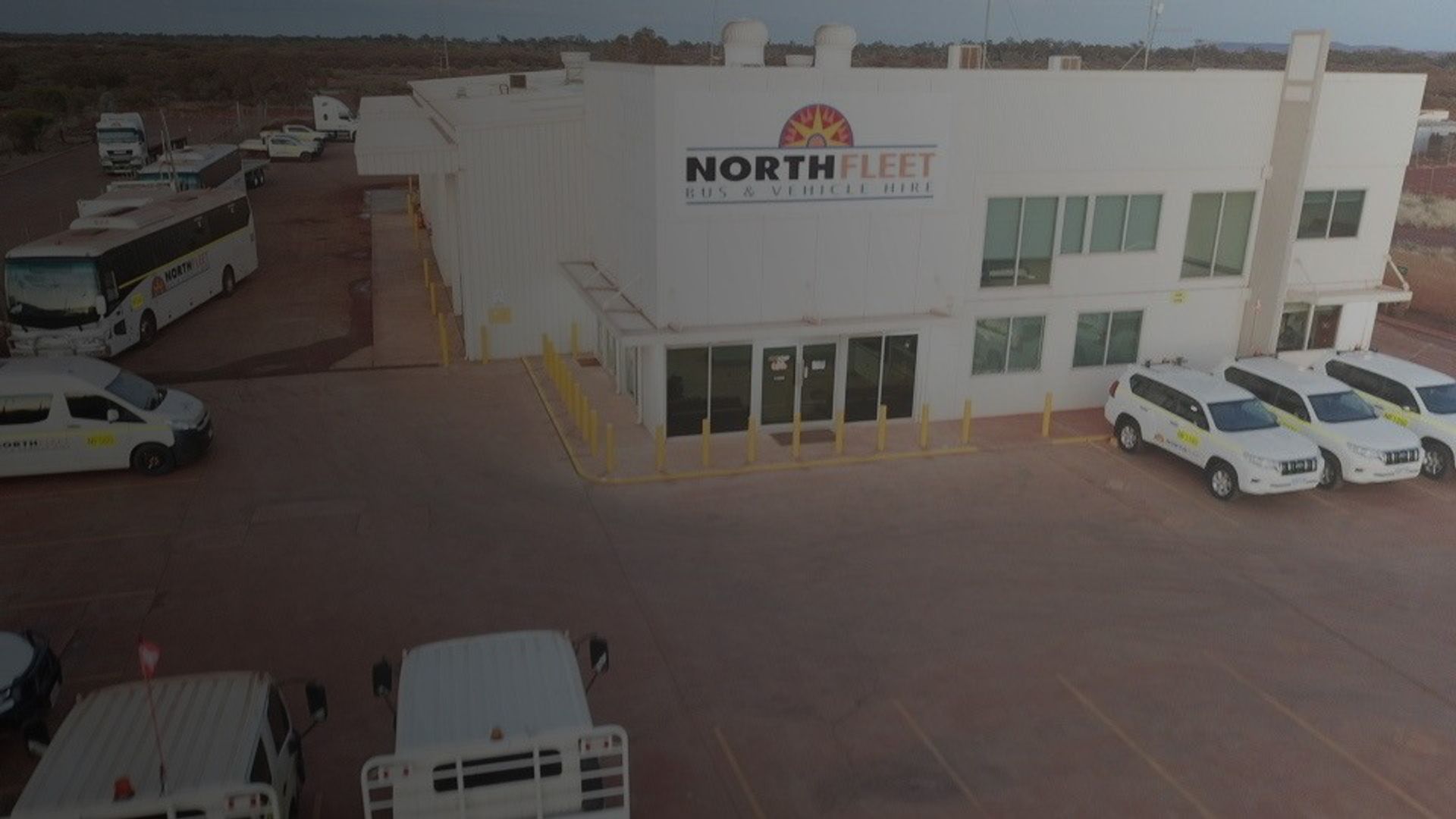 Above shot photograph of the Newman airport depot