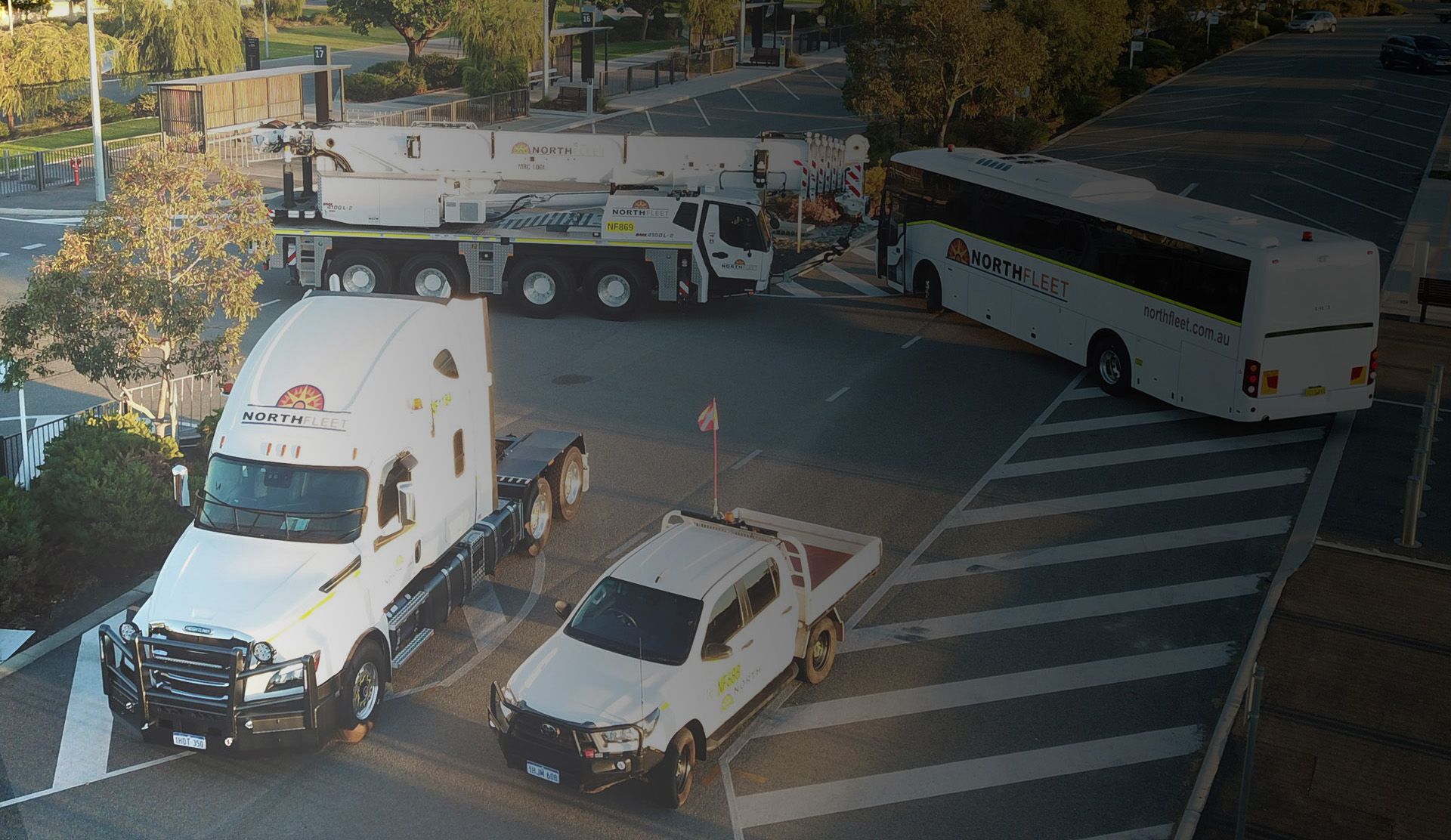 Top shot of Northfleet vehicles