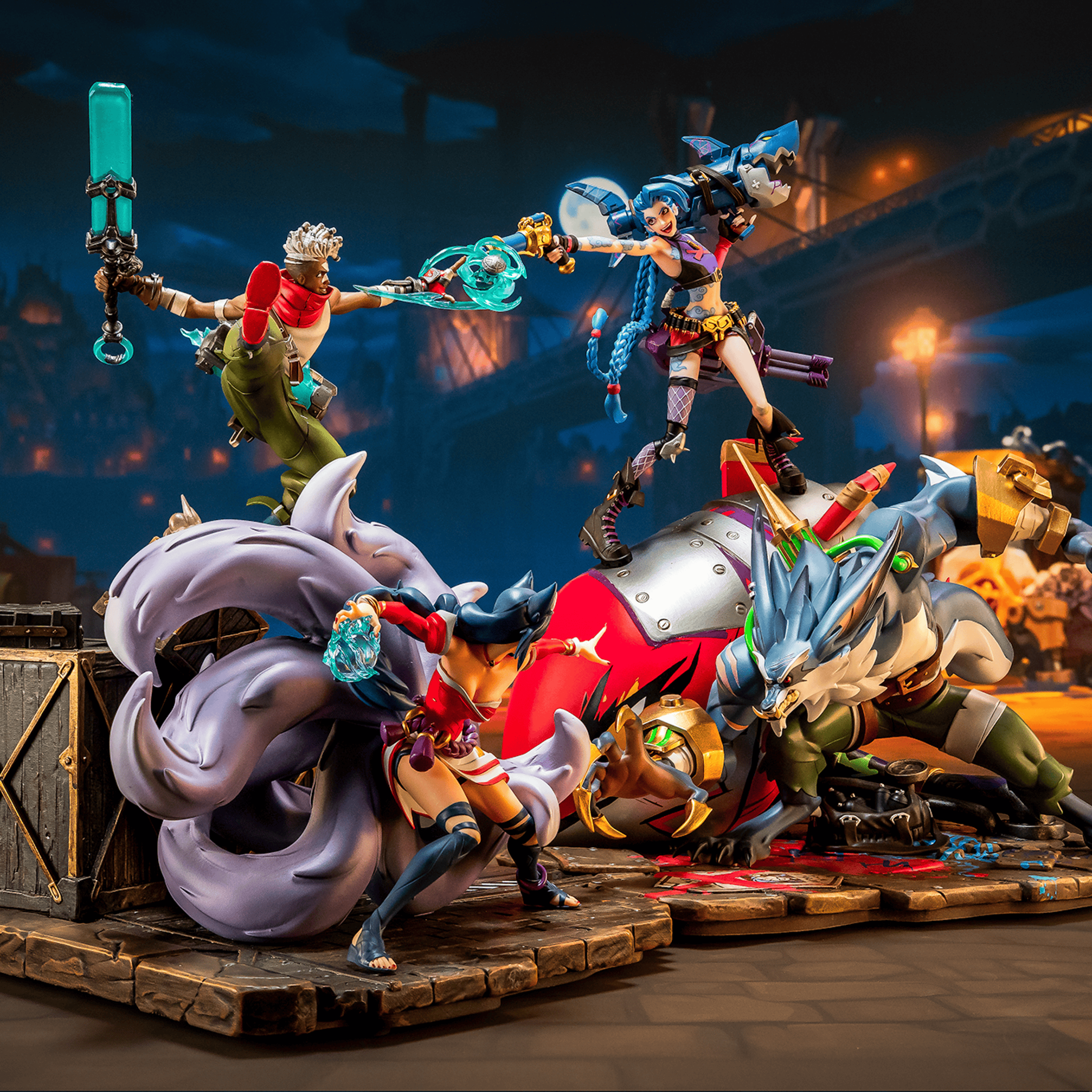 2XKOᵀᴹ Ahri and Ekko + Jinx and Warwick 1/10 Scale Statue Bundle