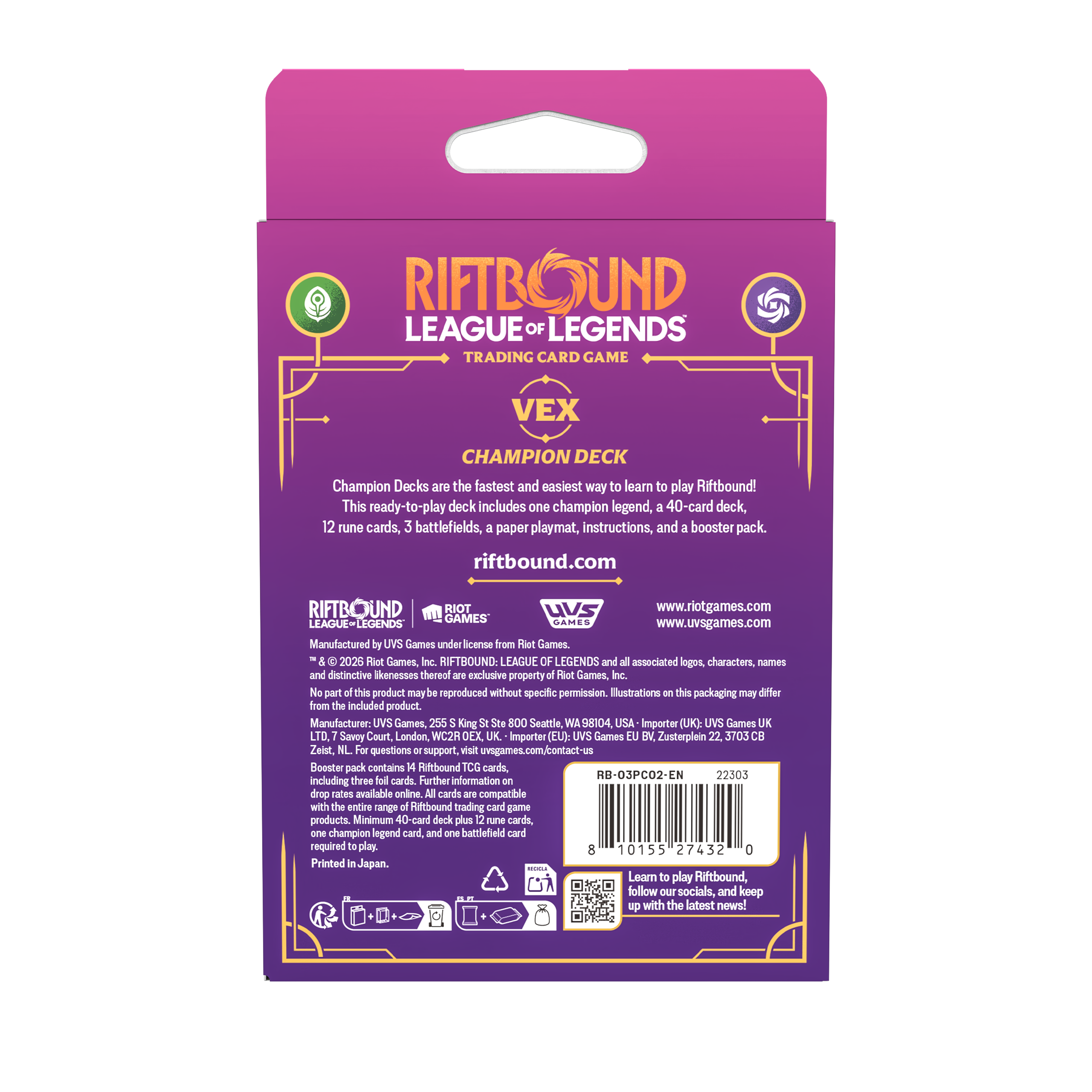 Riftbound: League of Legends TCG Unleashed Champion Deck: Vex | Riot Games  Store
