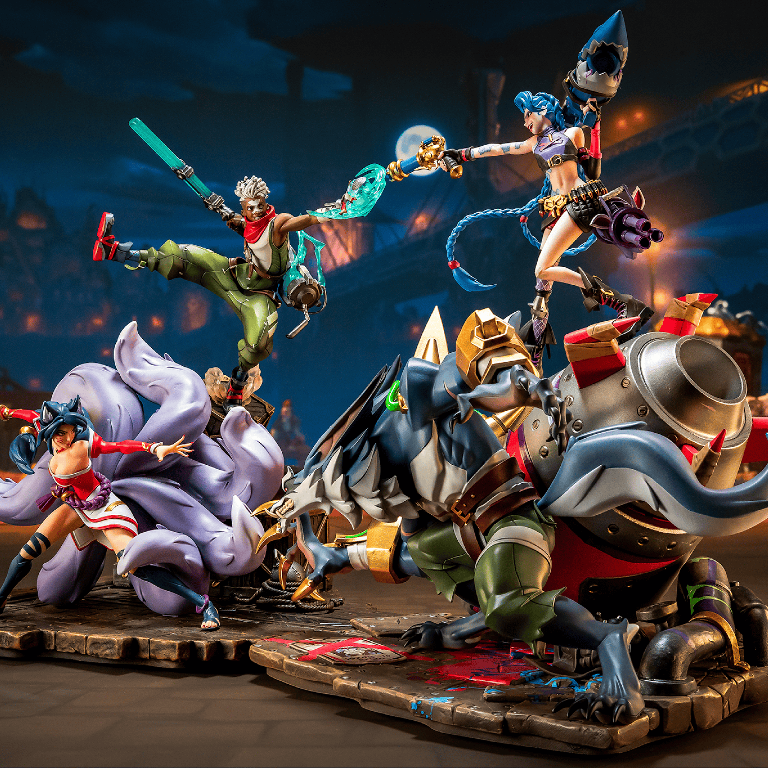 2XKOᵀᴹ Ahri and Ekko + Jinx and Warwick 1/10 Scale Statue Bundle