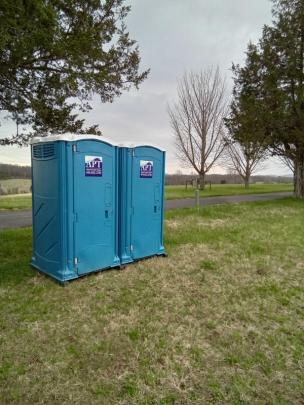 Portable toilet equipment ready for delivery in Central Virginia