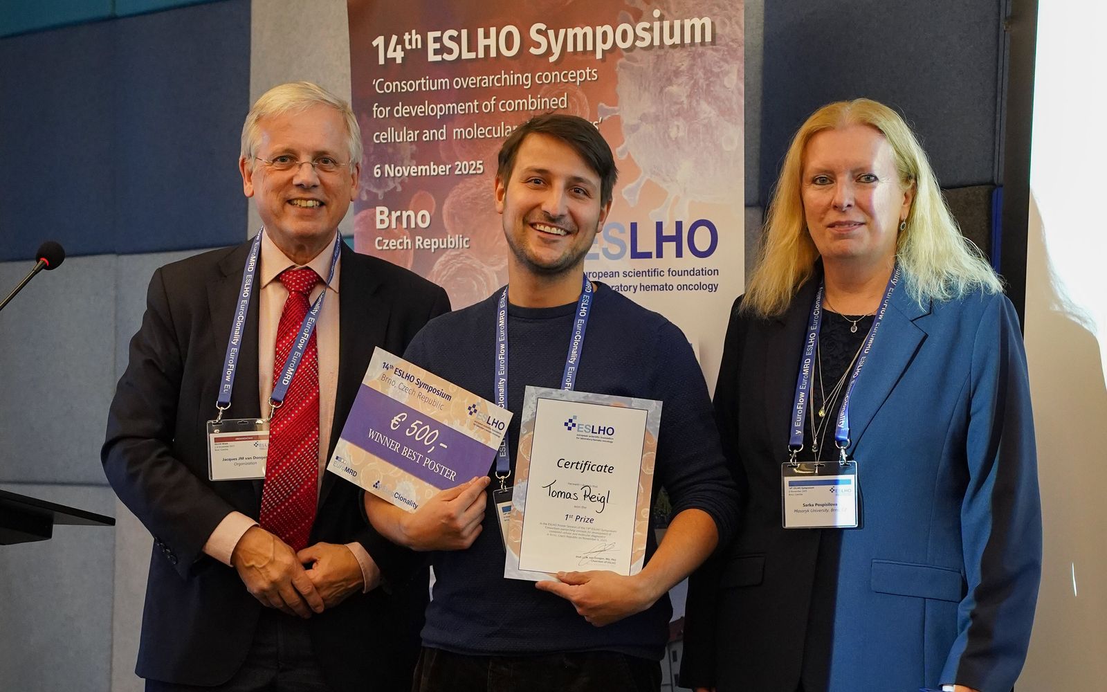 EuroClonality participant Tomas Reigl wins ESLHO Poster Prize