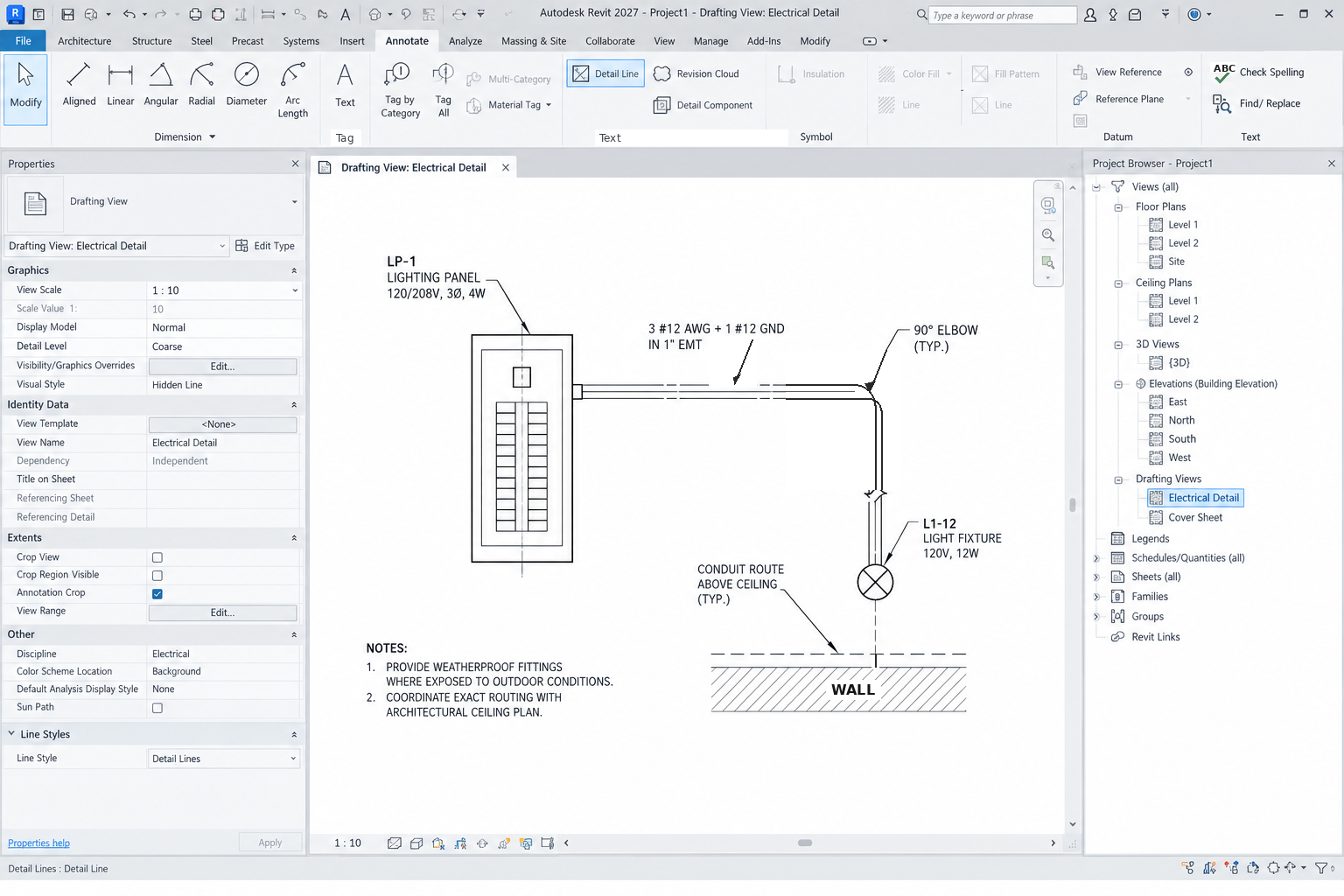 Detail lines in Revit