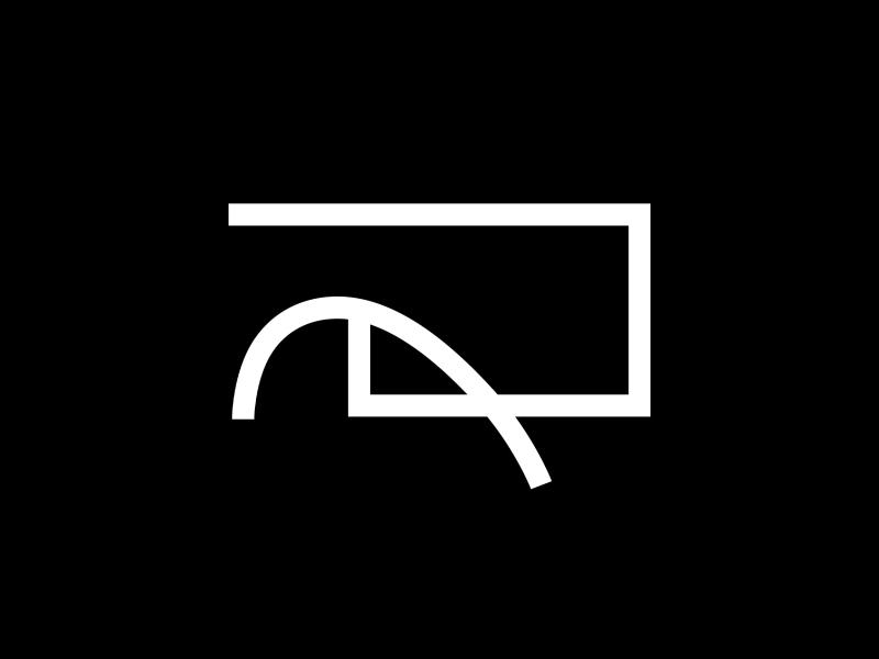 A minimalist white symbol on a black background that represents the 21st century.