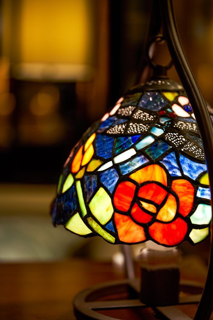 Lampada realizzata con tecnica Tiffany