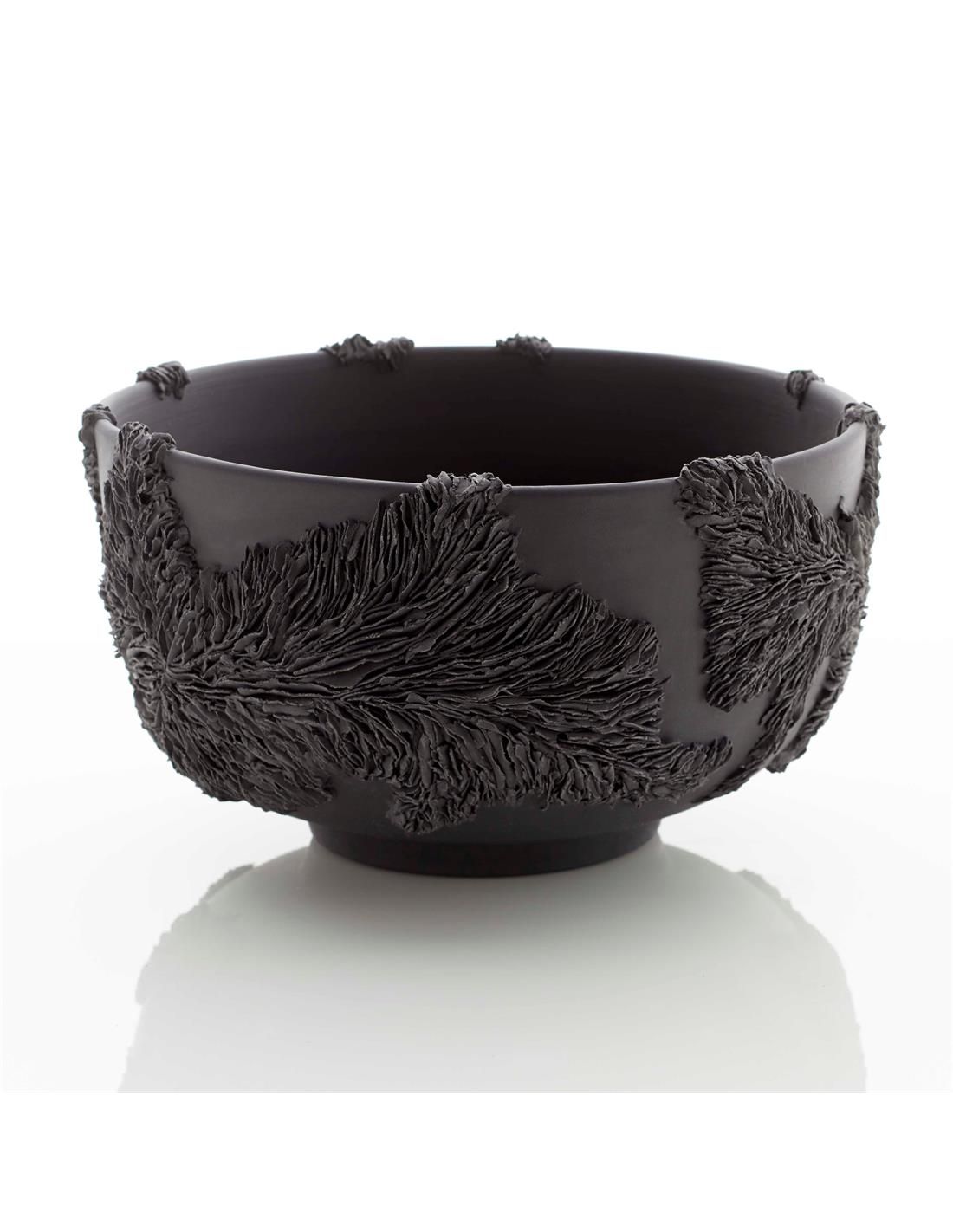 Tazza porcellana nera lavorata a mano