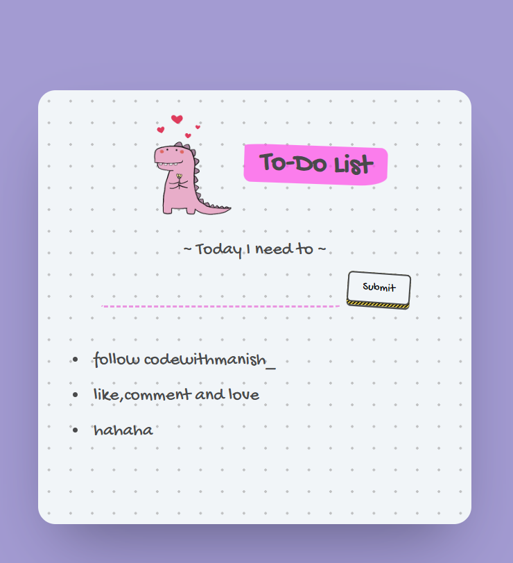 To-Do List using HTML, CSS, Javascript