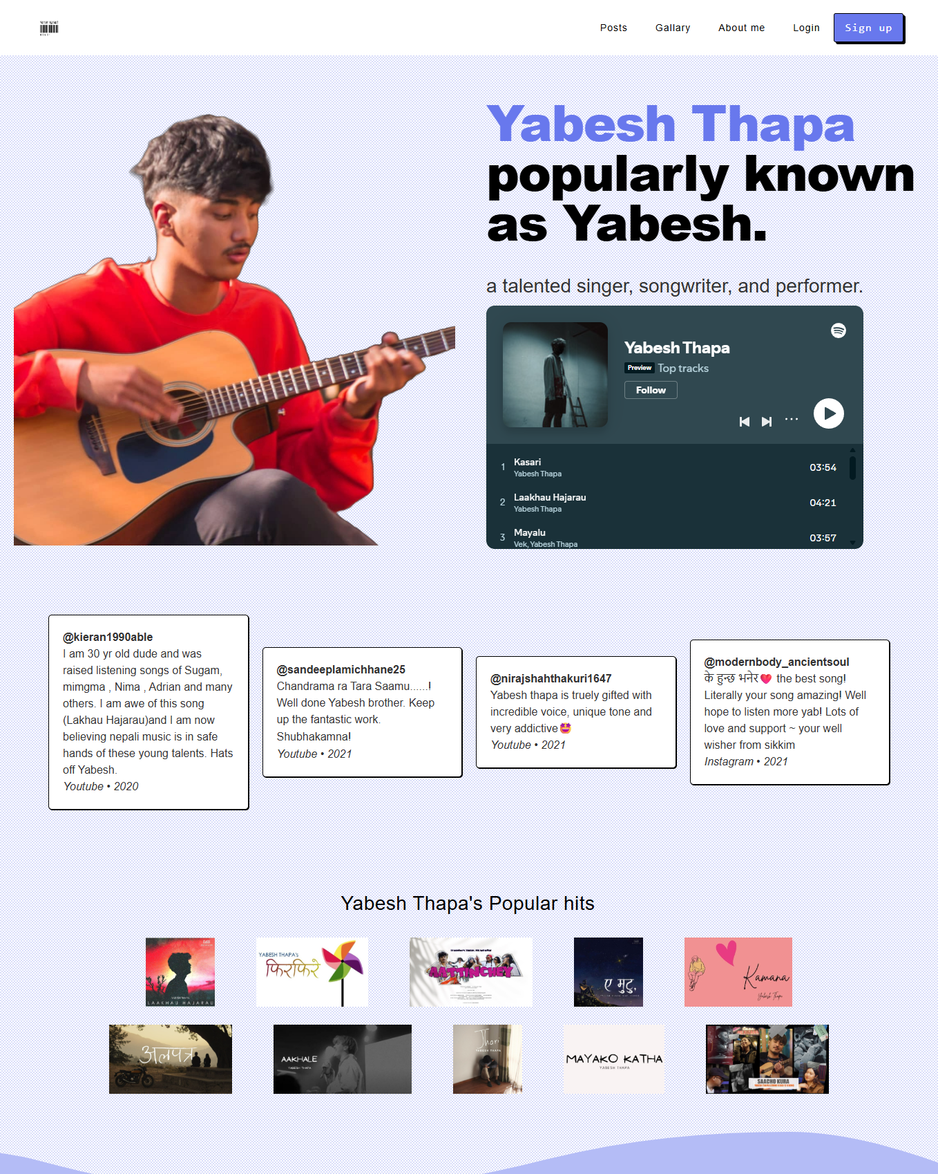 Yabesh Thapa (Fanmade site)