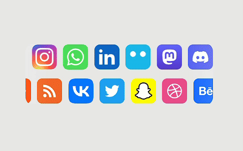 Social Media Icon Marque with HTML and CSS