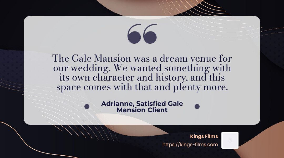 Venue Testimonial Graphic displaying a written venue testimonial