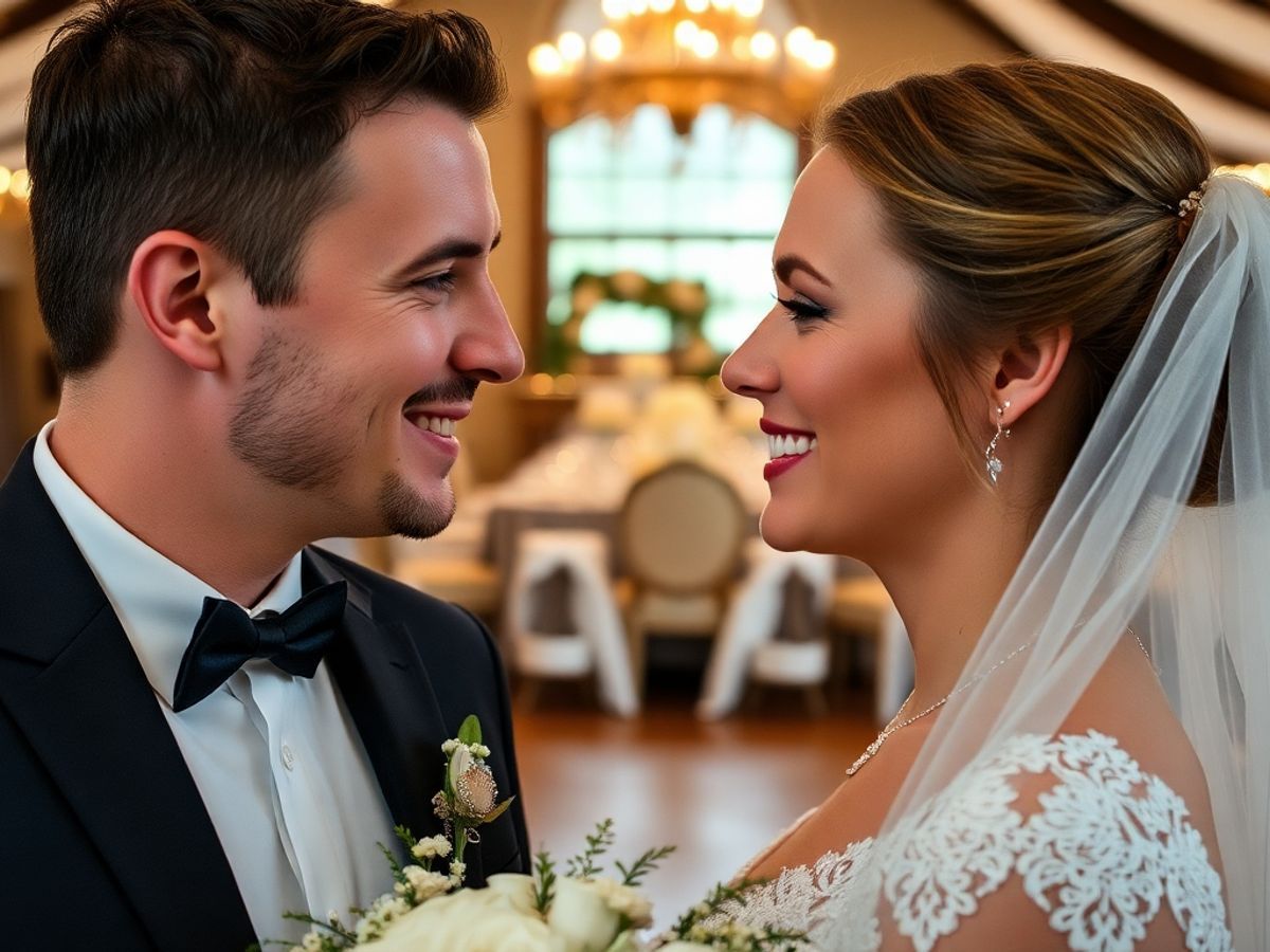Indoor Couple Portrait Close wedding couple portrait indoors