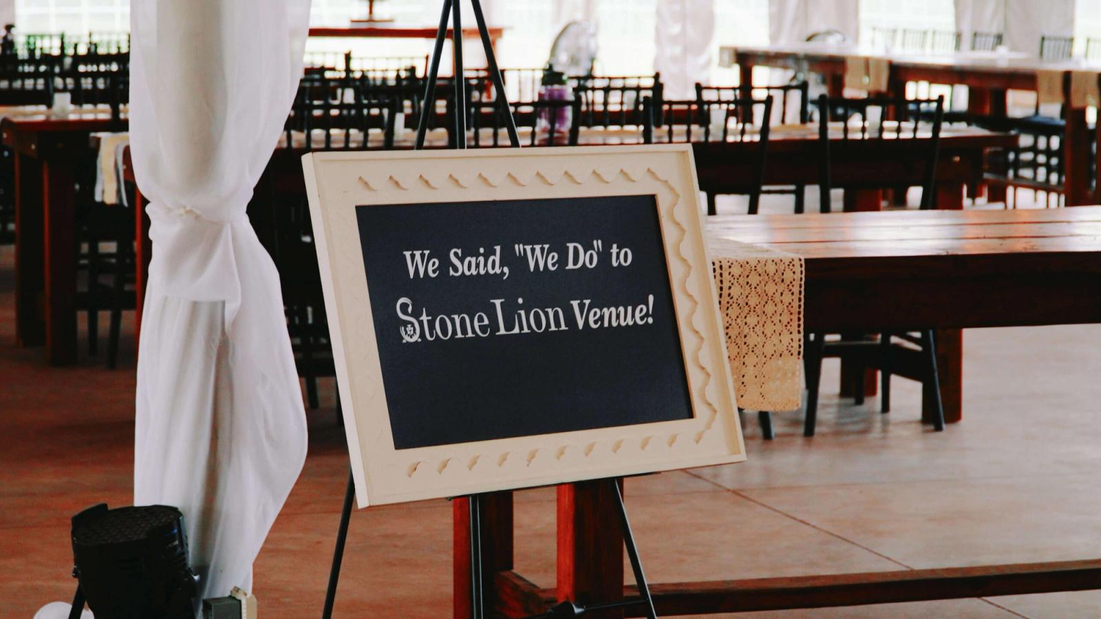 We Said We Do Framed sign reading We Said We Do at Stone Lion Venue