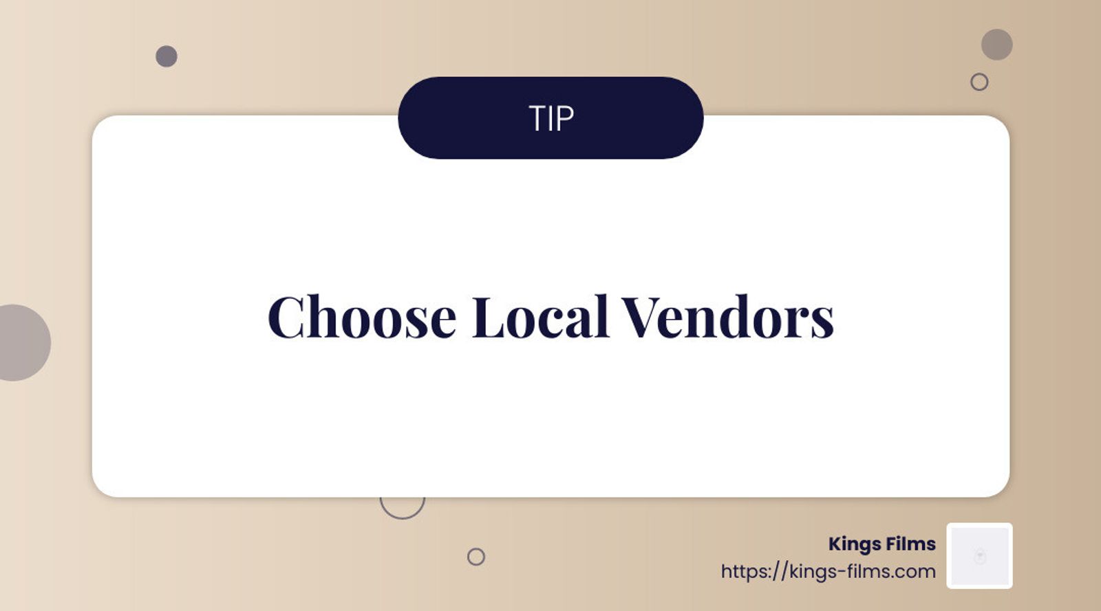 Tip graphic reading Choose Local Vendors