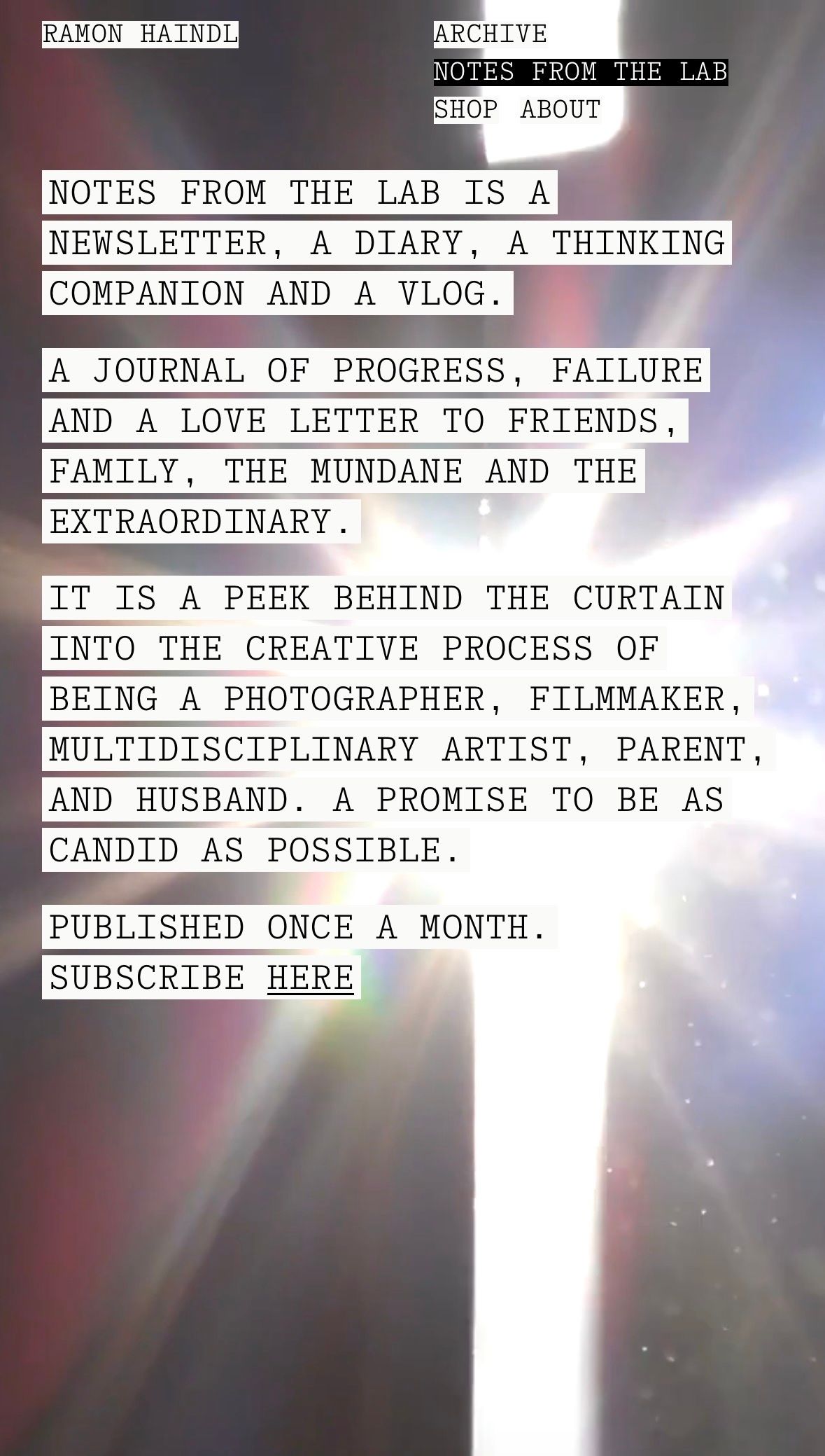 Preview Website of Ramon Haindl