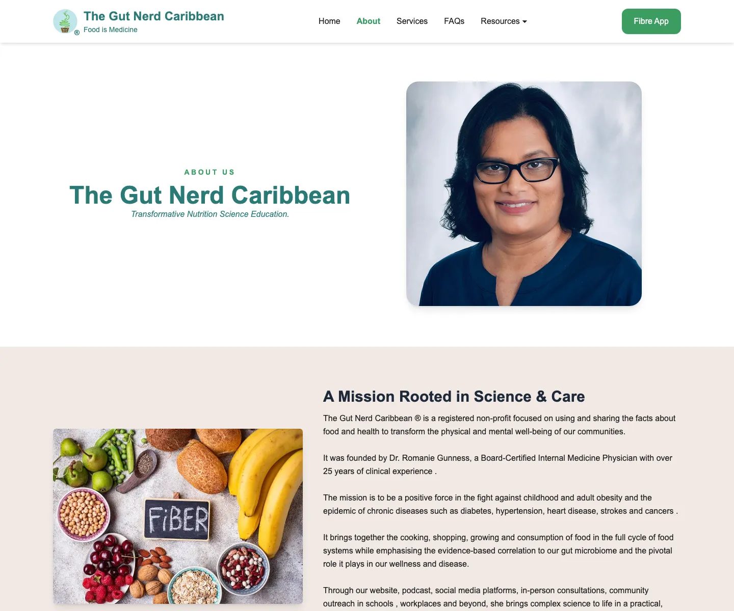 The redesigned Gut Nerd Caribbean about page