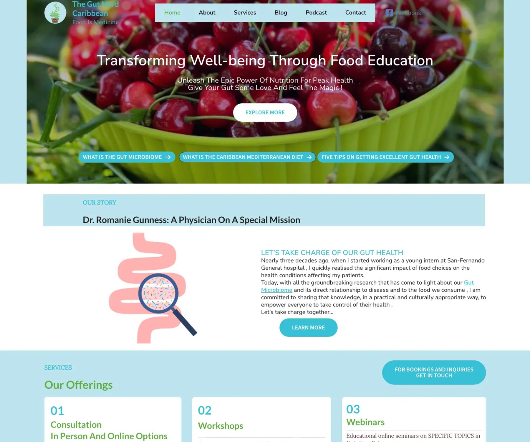 The old Gut Nerd Caribbean homepage
