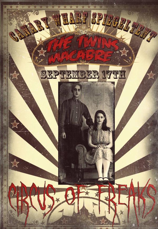 The Twins Macabre's 'Circus of Freaks' at Canary Wharf Spiegeltent