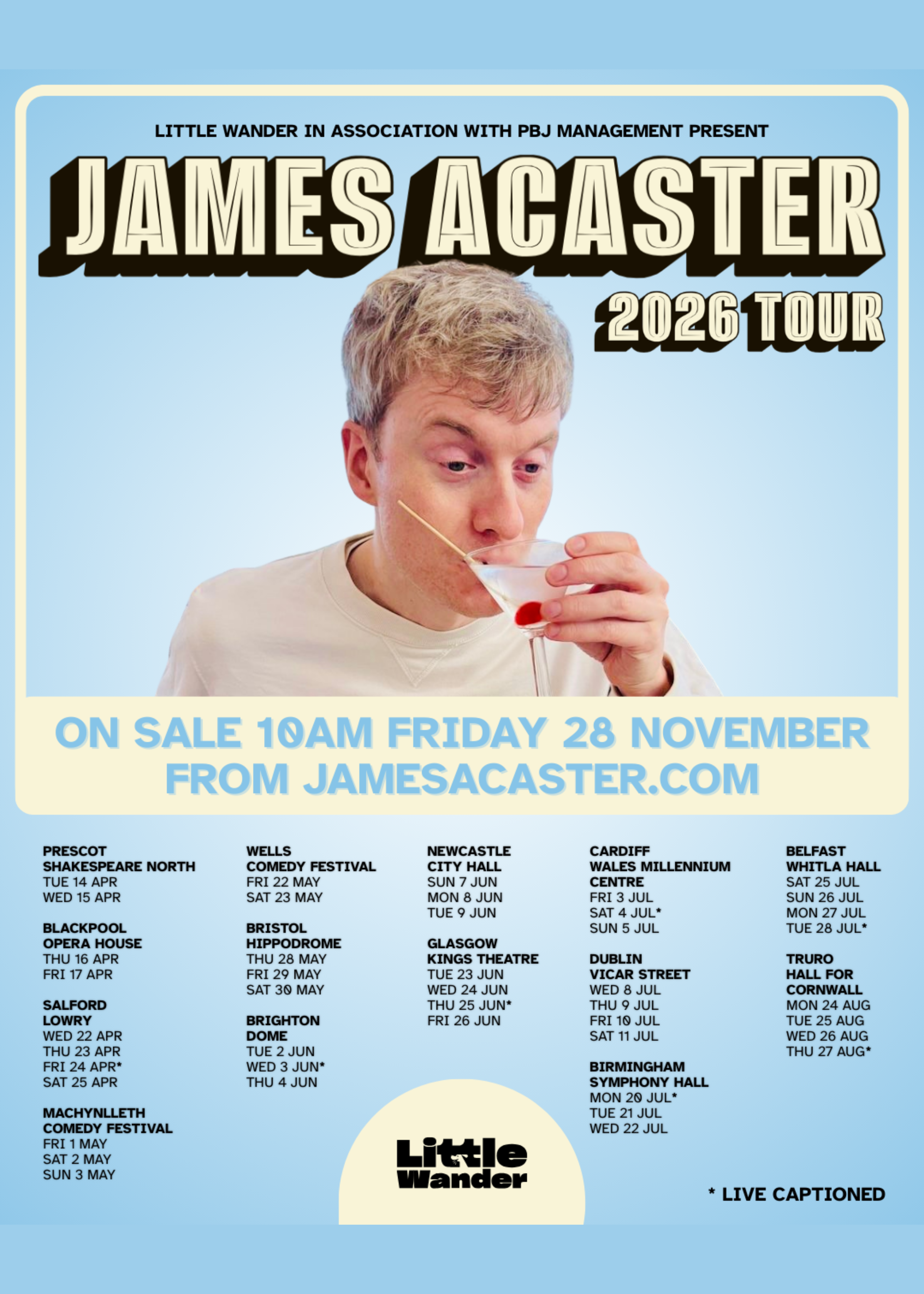 James Acaster 2026 Tour
